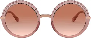 Plissé round-frame sunglasses