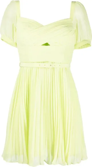 Pleated Chiffon Minidress