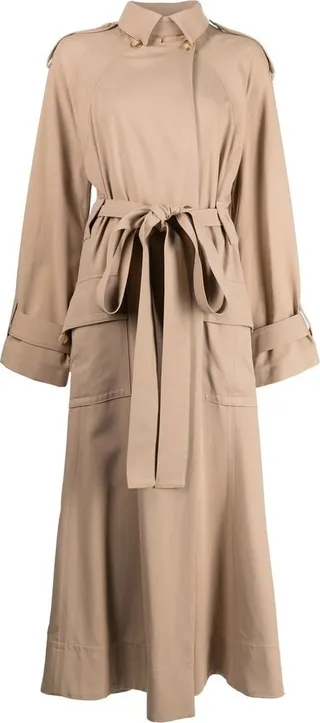Belted Silk Trench Coat