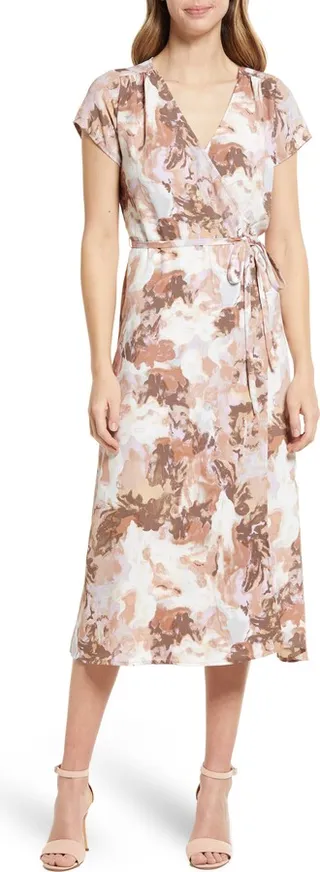 Wrap Woven Midi Dress