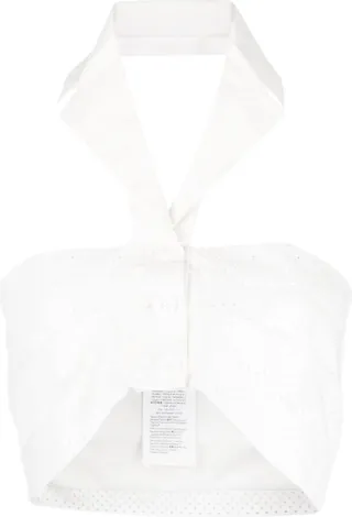 Cropped Halterneck Cotton Top