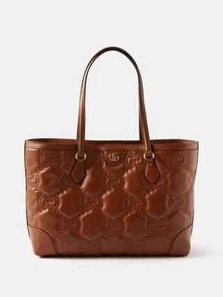 GG-matelassé Leather Tote Bag