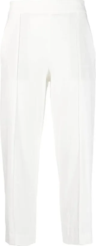 Linen-Blend Cropped Trousers