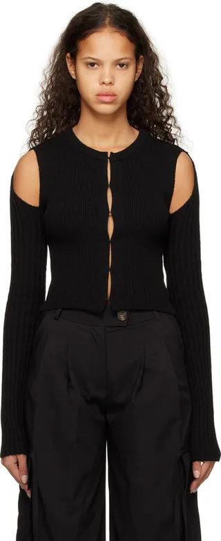TheOpen Product Black Cutout Cardigan