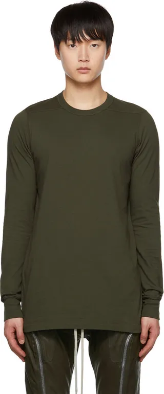 Rick Owens Green Level Long Sleeve T-Shirt