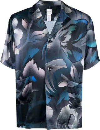 Graphic-Print Silk Pyjama Set