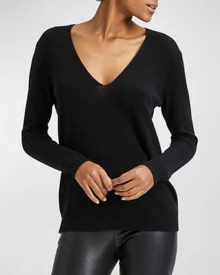 Adrianna Cashmere V-Neck Sweater