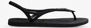 Womens Black Sunny II Sparkle Rubber Sandals