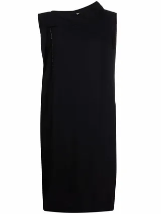 Asymmetric Draped Midi Dress
