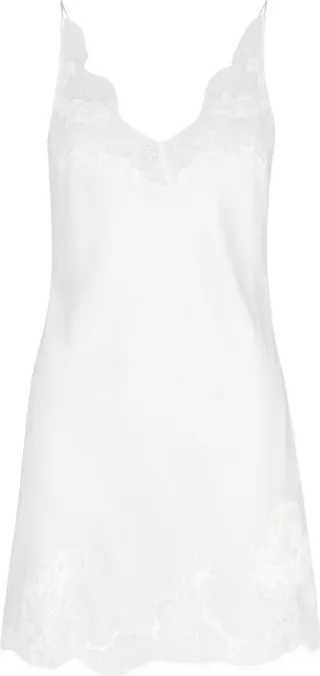 Carine Gilson Silk Lace Trim Camisole