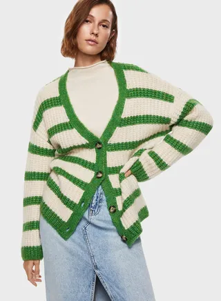 Striped Knitted Cardigan