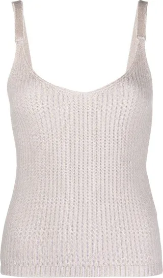 Ribbed-Knit Cashmere Top