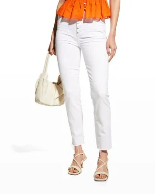 Cindy Straight-Leg Raw Hem Ankle Jeans