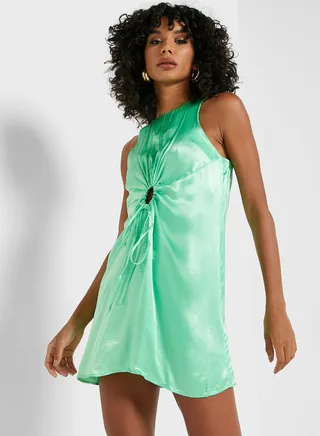 Ruched Cut Out Detail Dress