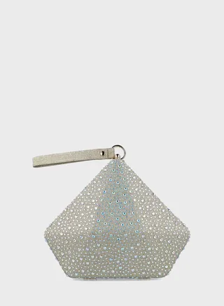 Textured Magnet Lock Clutch Bag