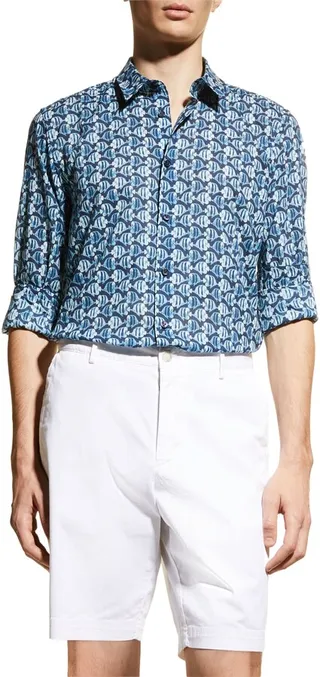 Men's Caracal Batik Fish Sport Shirt