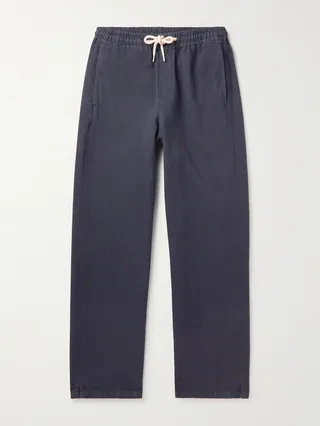 Vincent Straight-Leg Cotton-Twill Drawstring Trousers