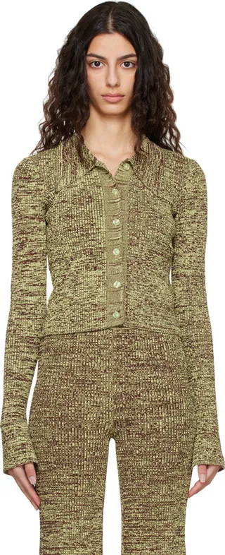 REMAIN Birger Christensen Green Cropped Cardigan
