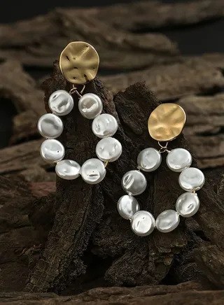 Gold Plated Pearl Beaded Drop Earring