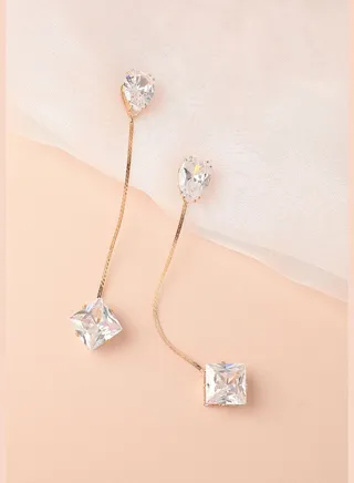 Silver Plated Designer Stone Party Drop Earring For Women