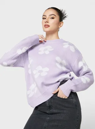 Intarsia Printed Sweater
