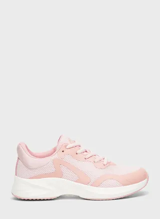 Textured Lace-Up Sneakers