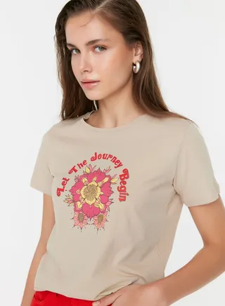 Round Neck Printed T-Shirt