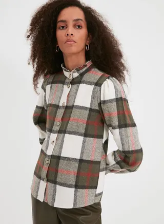Checked Knitted Top