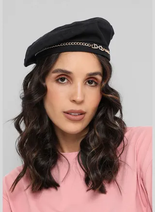 Casual Solid Blended Fabric Beret Cap For Women