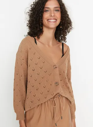 Openwork Knitted Cardigan