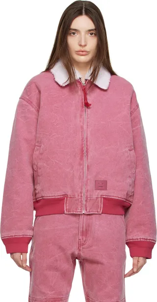 Acne Studios Pink Zip Bomber Jacket