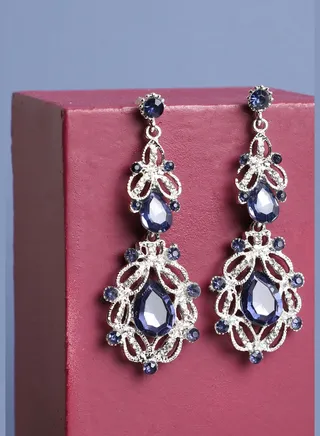 Gold Plated Designer Stone Drop Earring