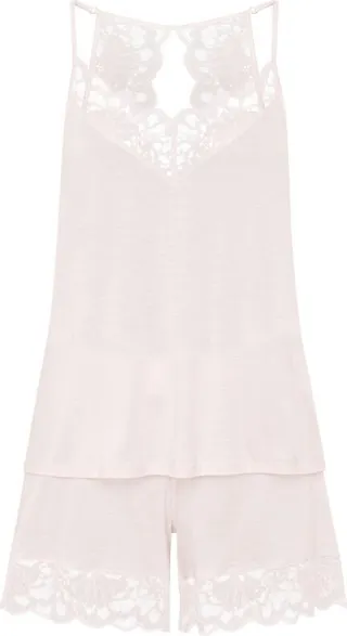 Hanro Lace-Trim Mae Pyjama Set