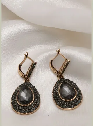Gold Plated Designer Stone Drop Earring