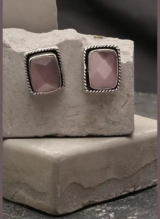Silver Plated Designer Stone Stud