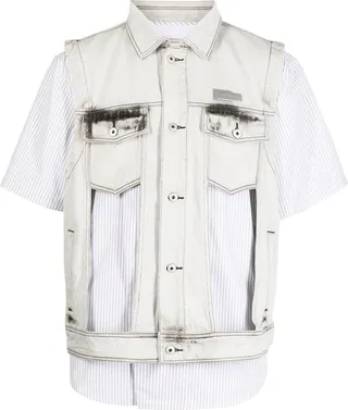 Cut-Out Detail Denim Vest