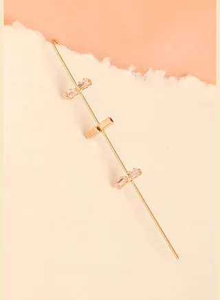 Gold Plated Designer Stone Ear Cuffs