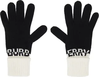Burberry Black & White Two-Tone Gloves