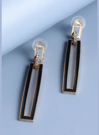 Gold Plated Designer Stone Drop Earring