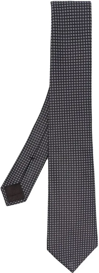 Geometric-Print Silk Tie