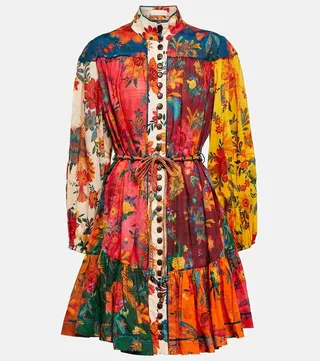 Printed cotton minidress