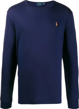 logo embroidered long-sleeve T-shirt