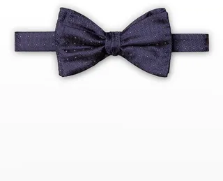 Men's Silk Pin-Dot Wedding Bow Tie