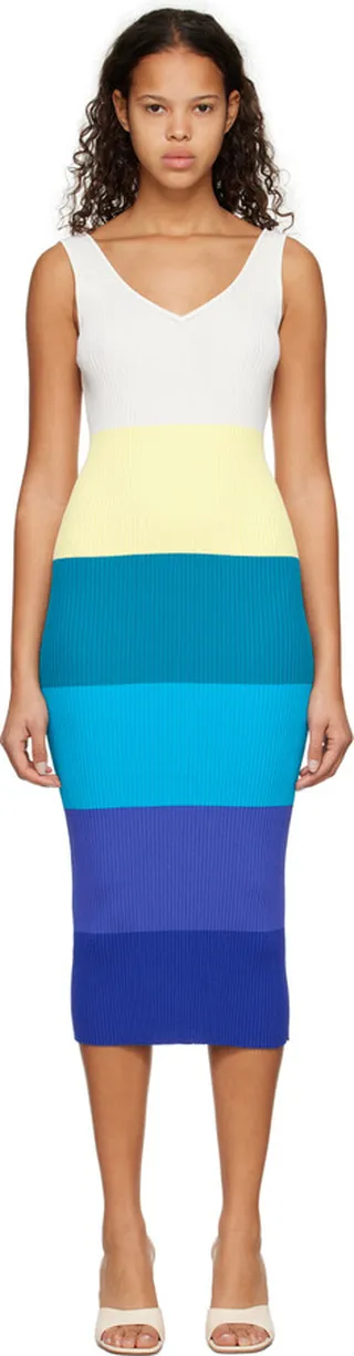 Staud Multicolor Dana Midi Dress
