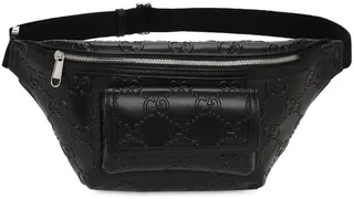 Gg Embossed Leather Belt Bag