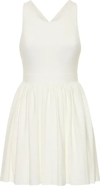 Doris pleated stretch tech dress