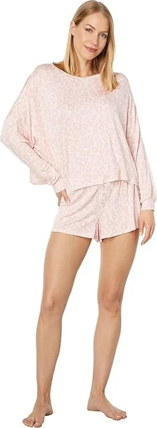 Honeydew Intimates All American Jersey Shortie Set (Pure Leopard) Women's Pajama Sets