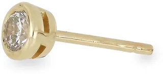 14K Gold Single Bezel Set Diamond Stud Earring - 0.37 ctw