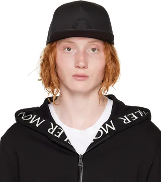 Moncler Black Studded Baseball Cap