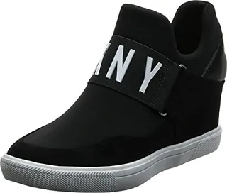 DKNY womens High Top Slip on Wedge Sneaker